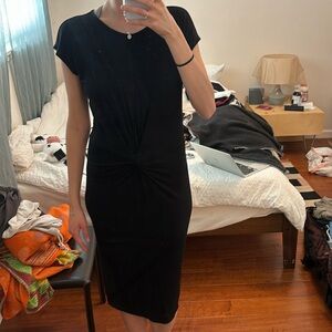 black midi dress